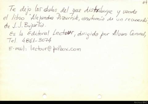 Miguel Ángel Lens, Nota, Pizarnik